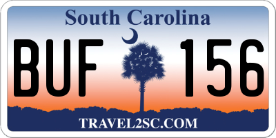 SC license plate BUF156