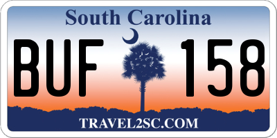 SC license plate BUF158