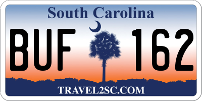 SC license plate BUF162