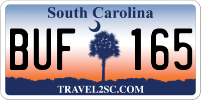 SC license plate BUF165