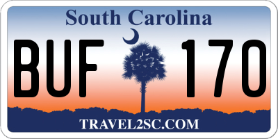 SC license plate BUF170