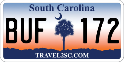 SC license plate BUF172