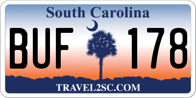 SC license plate BUF178