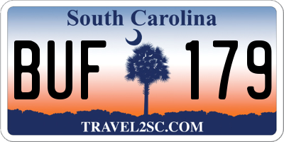 SC license plate BUF179