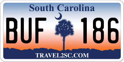 SC license plate BUF186
