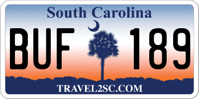 SC license plate BUF189