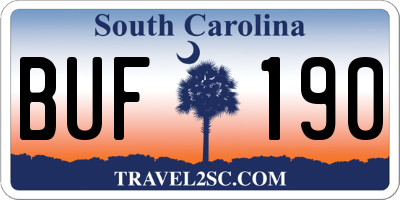 SC license plate BUF190