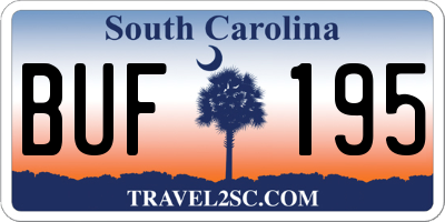 SC license plate BUF195