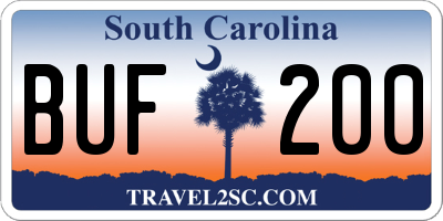SC license plate BUF200