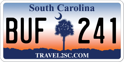 SC license plate BUF241