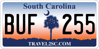 SC license plate BUF255