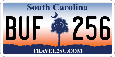 SC license plate BUF256