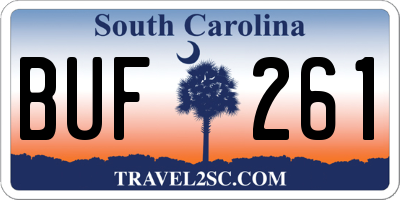 SC license plate BUF261