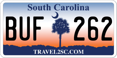 SC license plate BUF262