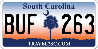 SC license plate BUF263
