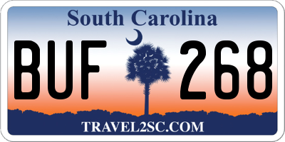SC license plate BUF268