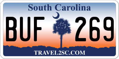 SC license plate BUF269