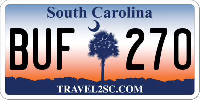 SC license plate BUF270