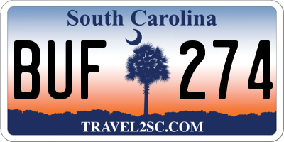 SC license plate BUF274