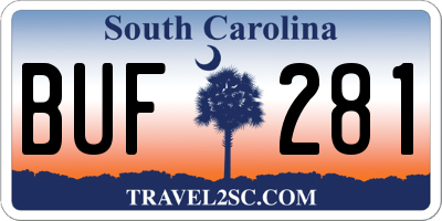 SC license plate BUF281