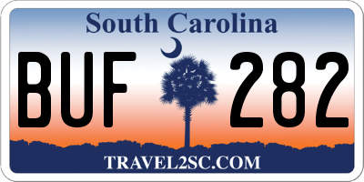 SC license plate BUF282