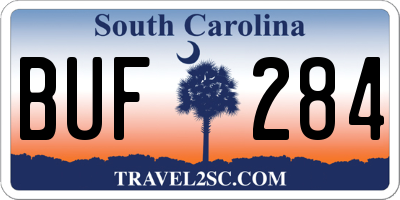 SC license plate BUF284