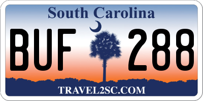 SC license plate BUF288