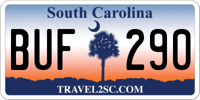 SC license plate BUF290