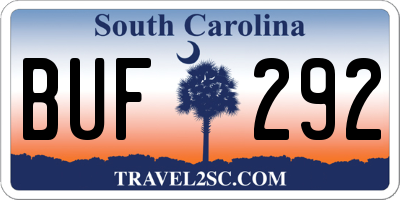SC license plate BUF292