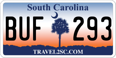 SC license plate BUF293