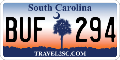 SC license plate BUF294