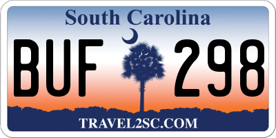 SC license plate BUF298