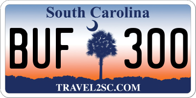 SC license plate BUF300