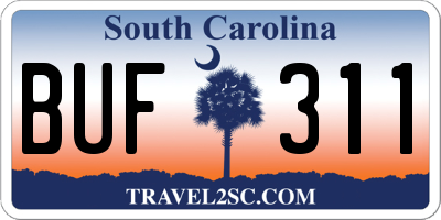 SC license plate BUF311