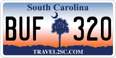 SC license plate BUF320