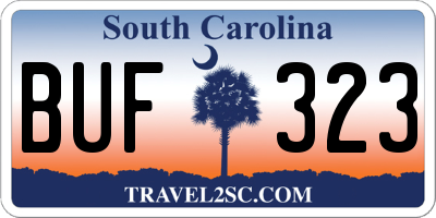 SC license plate BUF323