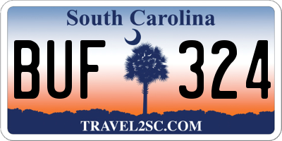 SC license plate BUF324