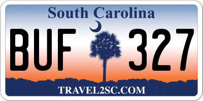 SC license plate BUF327