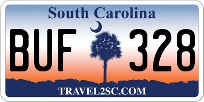 SC license plate BUF328