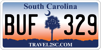 SC license plate BUF329