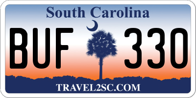 SC license plate BUF330