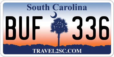 SC license plate BUF336