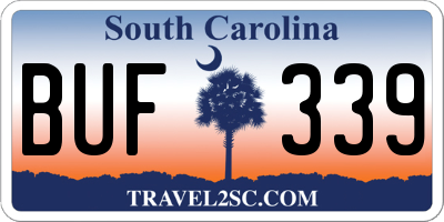 SC license plate BUF339