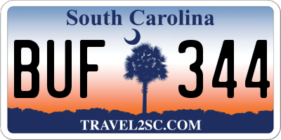 SC license plate BUF344