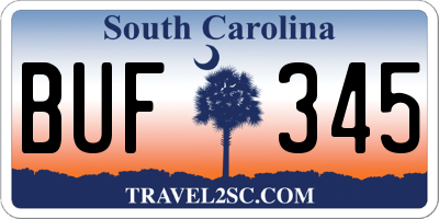 SC license plate BUF345