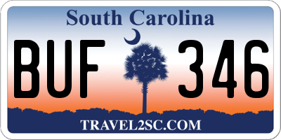 SC license plate BUF346
