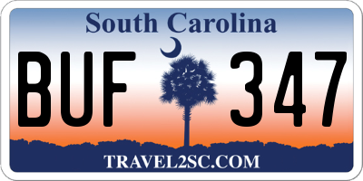 SC license plate BUF347