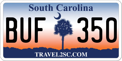 SC license plate BUF350