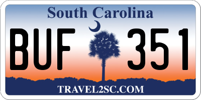 SC license plate BUF351