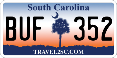 SC license plate BUF352